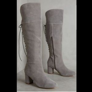 Farylrobin Emare Over the Knee Grey Suede Boots